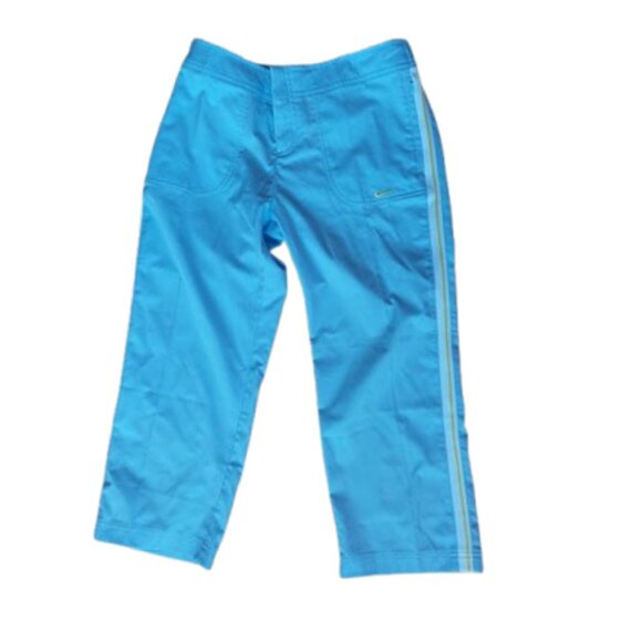 NIKE Blue Cropped Track Pants  / Athletic Pants Size Small (4-6) - Picture 1 of 6
